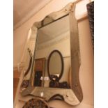 20th Century Venetian style rectangular wall mirror, 20.5ins x 28.5ins