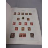 Album of Great Britain stamps including one Penny Black, Penny Reds and two pence blues