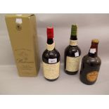 Two bottles, Berisford Solera sherry, one bottle, Balvenie malt whisky and one early bottle of