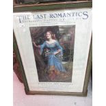 Framed 1980's poster, ' The Last Romantics ' for the Barbican art gallery, 9th February, 9th April