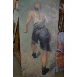 Two unframed modern British School oils on board, study of a runner, indistinctly signed and dated