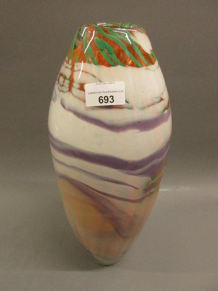 Large 20th Century Art Glass baluster form vase