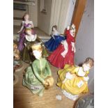 Group of six late 20th Century Royal Doulton figures of ladies