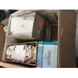 Large quantity of miscellaneous loose stamps, packs and First Day covers in various boxes and shoe