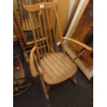 Ercol beech and elm stickback rocking chair