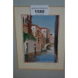 Small oil painting, Venice canal scene, 20th Century oil on canvas, Italian coastal scene and a