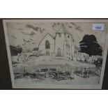 Graham Clarke, signed artists proof etching, St. Clements, Old Romney, 11.5ins x 14.5ins