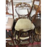 Set of three Victorian beechwood balloon back chairs