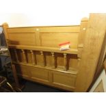 Light oak King sized double bedstead by Trevor Lawrence of Oxted