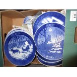 Collection of Royal Copenhagen Christmas plates, circa 1970's to 1990's