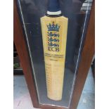 E.C.B. 2020 Series 2007 England versus West Indies signed cricket bat in presentation glazed box