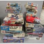 Group of various boxed scale models of aircraft kits including Airfix, Monogram and Revell