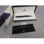 Mont Blanc blue fountain pen with original box and service guide