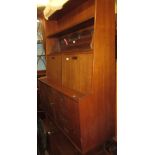 Mid 20th Century teak bureau bookcase / side cabinet by Turnidge Products