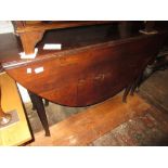 18th Century mahogany drop-leaf dining table on pad feet