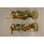 Pair of large late 19th Century Royal Dux porcelain figures of male and female water carriers, the