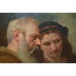 Adolphe Brune, 19th Century oil on canvas, study of a man and woman, signed, 17.5ins x 21.5ins, gilt