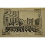 Unframed antique black and white engraving, ' The Execution of King Charles I ' by Lodge after