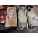 Boxed Alberone collectors doll together with three others similar