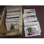 Shoe box containing a quantity of various early 20th Century Continental postcards