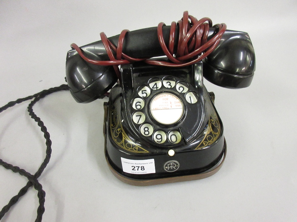 R.T.T. Continental black and gilded telephone