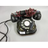 R.T.T. Continental black and gilded telephone