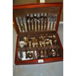 Arthur Price, mahogany cased silver plated canteen of cutlery