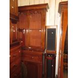 Victorian mahogany secretaire bookcase, the moulded cornice above two glazed doors, the base with