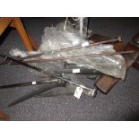 Quantity of various early and late 20th Century shop display adjustable metal stands