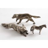 A LATE VICTORIAN CAST FIGURE OF A RUNNING FOX (probably the handle of a corkscrew or other