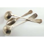 GREENOCK:- A Fiddle toddy ladle, initialled "H", possibly by John Summers, a King's pattern tea