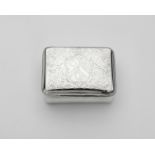 A GEORGE III SILVER DUAL COMPARTMENT SNUFF BOX rectangular with rounded corners & a shaped