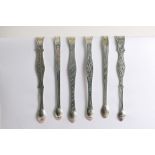 A PRIVATE COLLECTION OF SUGAR TONGS By Peter, Anne & William Bateman:- Six various engraved pairs of