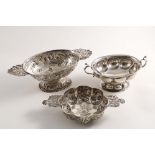 A LATE 19TH / EARLY 20TH CENTURY DUTCH BRANDY BOWL with repousse-work decoration and openwork,