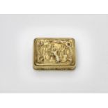 A GEORGE III SILVERGILT SNUFF BOX rectangular with rounded corners, the sides decorated with