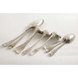 SCOTTISH PROVINCIAL FLATWARE:- A pair of table spoons, initialled, by William Jamieson of