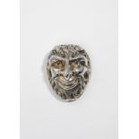 A GEORGE III SILVERGILT SNUFF BOX cast & chased in high relief to form the mask of satyr with