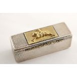 RACING & REGIMENTAL INTEREST:- A George IV rectangular, engine-turned "prize" snuff box with an