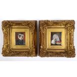 ENGLISH SCHOOL A pair miniature portraits of Sir Robert Chambers seated wearing legal robes and of