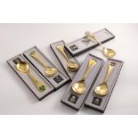 GEORG JENSEN:- Six various later 20th century silvergilt year spoons, each enamelled on the terminal
