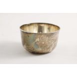 A GEORGE III SCOTTISH BEAKER of shallow circular form with a slightly domed interior and an