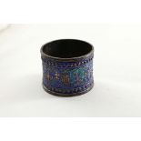 A LATE 19TH CENTURY CHINESE ENAMELLED NAPKIN RING with a single character mark inside, c.1900; 2" (5