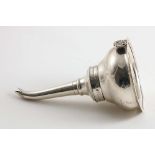 DOUBLE DUTY MARK:- A George III wine funnel with a gadrooned rim and a shell tang, crested, by