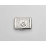ADMIRAL LORD NELSON:- A George III silver commemorative vinaigrette, rectangular with pricked