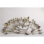 A QUANTITY OF ASSORTED TEA & OTHER SMALL SPOONS to include some Newcastle examples, a pair of
