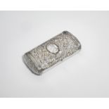 WILLIAM SHAKESPEARE: A late George III silver snuff box of oval section, cast in relief at each