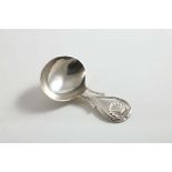 A GEORGE IV CADDY SPOON with a shell & heart terminal and thread borders, by Joseph Wilmore,