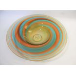 BOB CROOKS - LARGE STUDIO GLASS BOWL an exceptionally large contemporary studio glass bowl by Bob