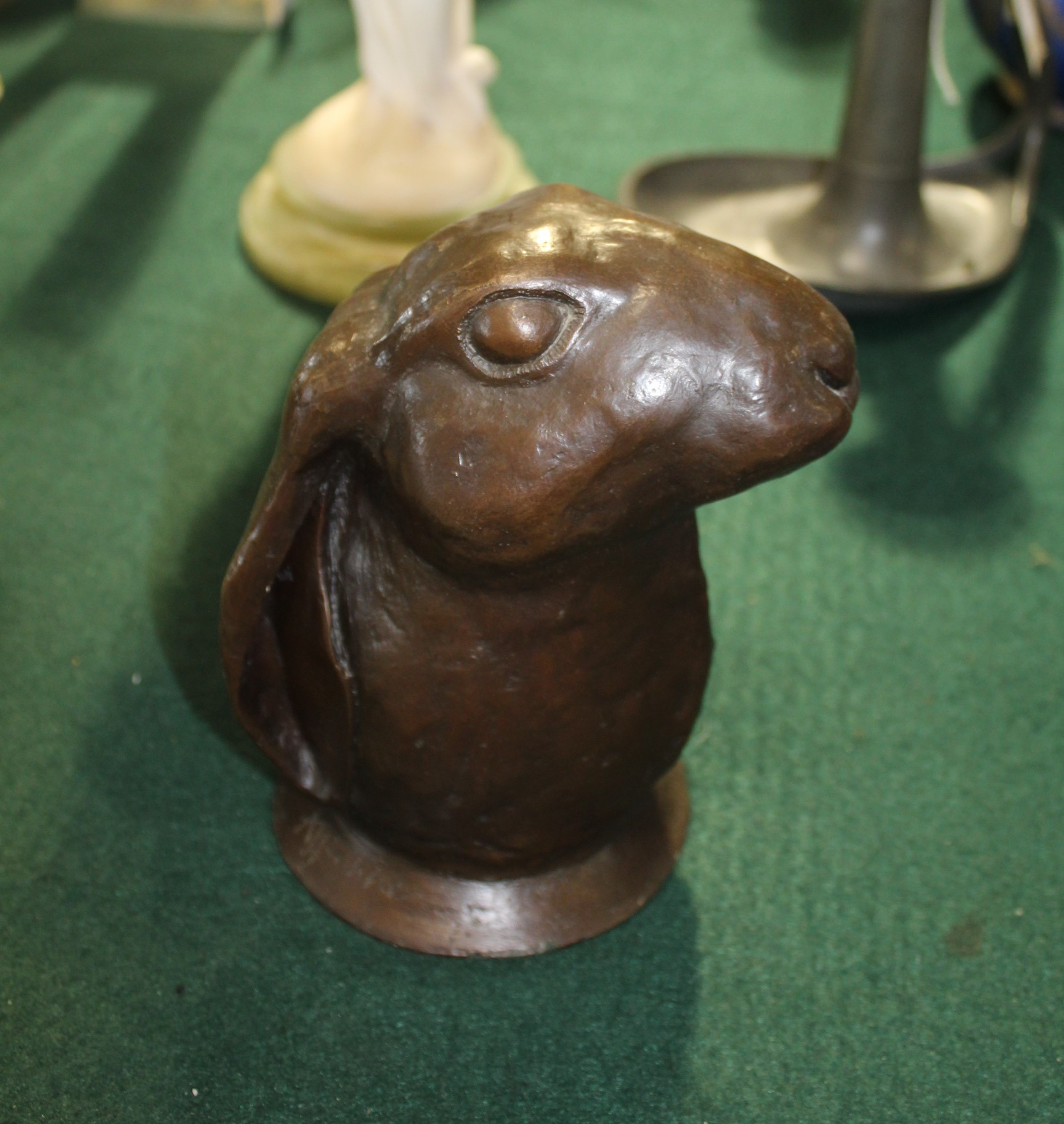 CONTEMPORARY BRONZE HARE a modern bronze model of a Hare, signed around the base A J Butcher. 6 3/ - Image 4 of 6