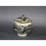 BERNARD LEACH - ST IVES PORCELAIN LIDDED JAM POT a porcelain lidded jam pot, with painted decoration